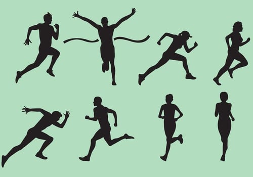 Running Silhouette Vectors