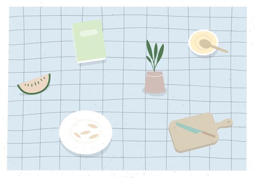 Vector table set illustration