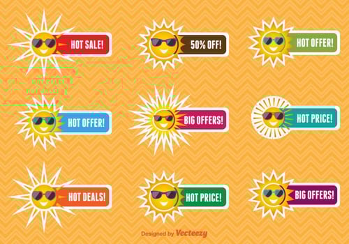 Summer sale labels vector