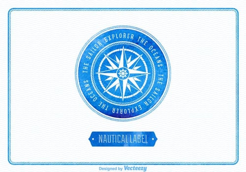 Free Vector Watercolor Nautical Label