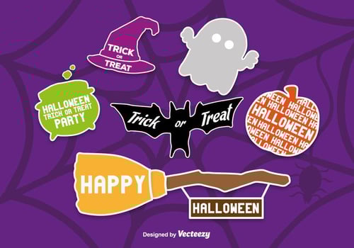 Scrapbook Style Halloween Icons vector