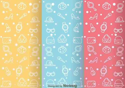 Girl Accessories Pattern Vectors