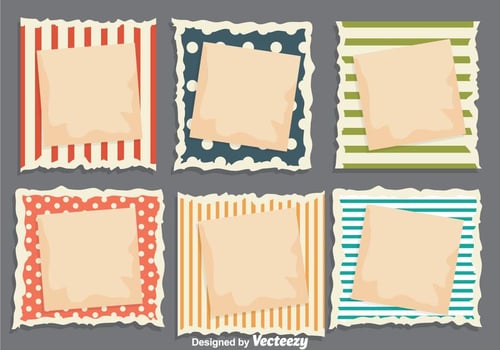 Notepad Ripped Paper Template Vectors