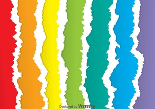 Rainbow Ripped Paper Vectors