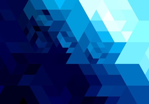 Abstract bright blue geometric shape vector