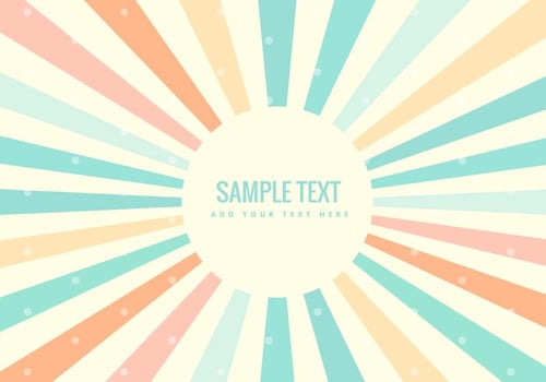 Colorful retro rays background vector