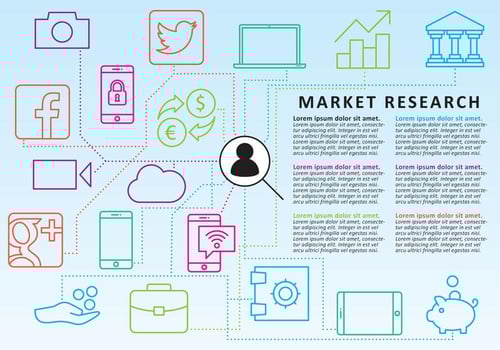 Market Research Line Icon Vectors