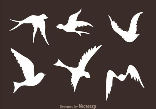 Flying Bird Silhouette Vectors