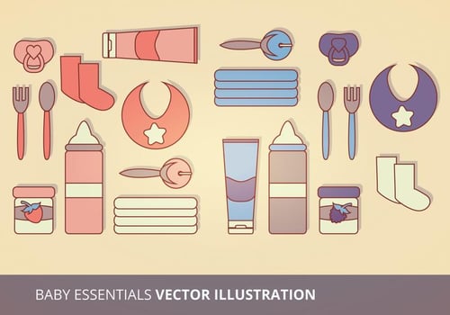 Baby Essentials Vector Illustration