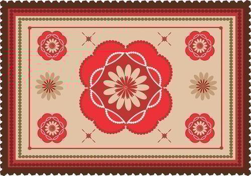 Area rug colorful vector