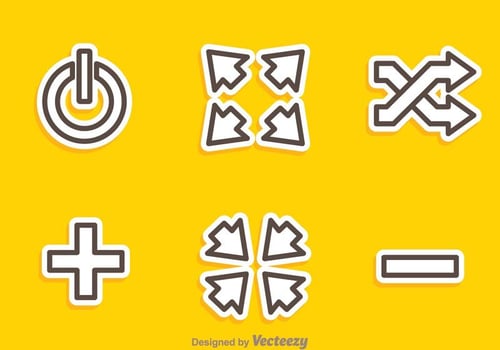 Media Player Outline Icons vector