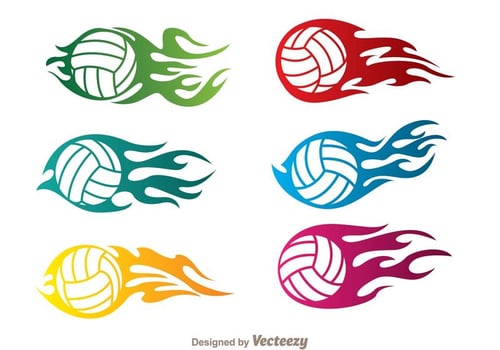 Volleyball In Flame Vectors