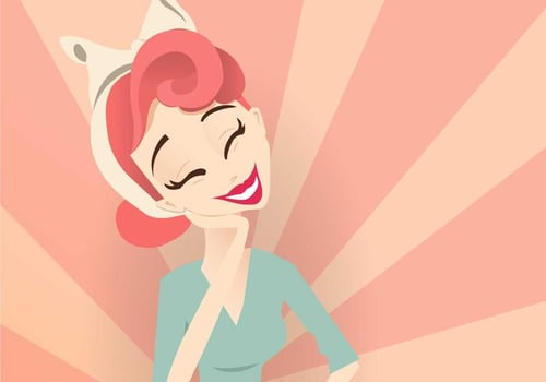Rockabilly Girl Vector