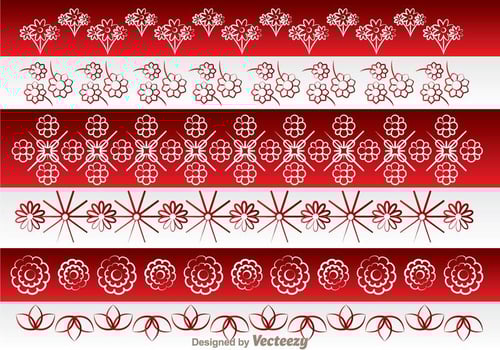 Asian Flowers Border Ornament vector