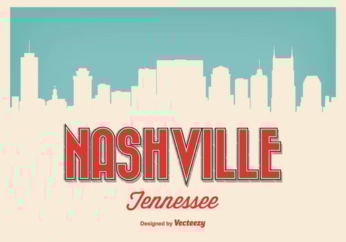 Retro Style Nashville Tennessee Illustration vector