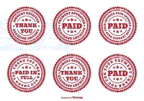 Distressed Assorted PAID Badges vector