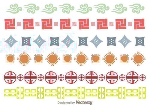 Japanese Culture Ornament Border vector