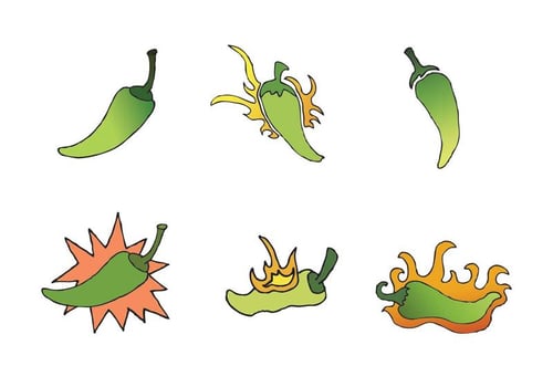 Free Green Hot Pepper Vector Series