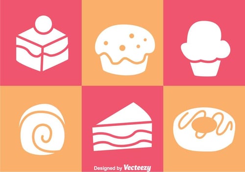 Cake White Icons vector