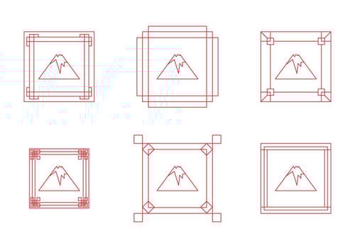 Free Fuji Mount Border Frame Vectors