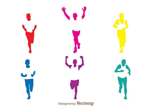 Colorful Running Silhouette vector