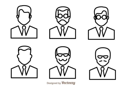 Man Outline Icons vector