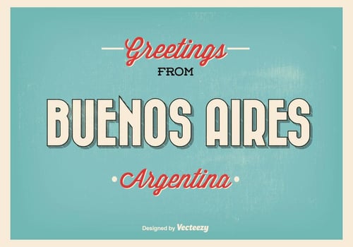 Retro Style Buenos Aires Greeting Illustration  vector