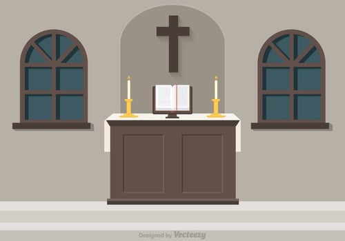 Free Church Altar Vector Illustration