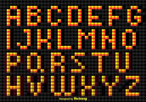 Pixel alphabet vector