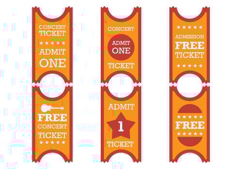 Old Red Orange Ticket vector