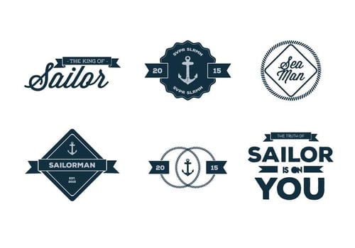 Old Nautica Typography Vectors