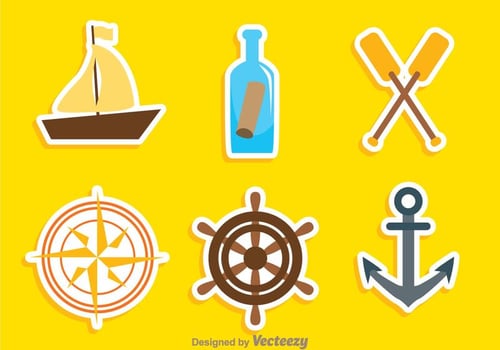 Nautical Colors Icons vector