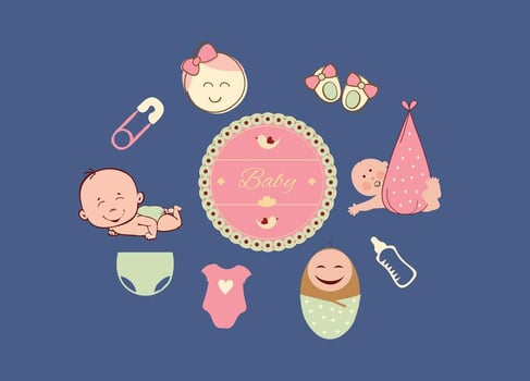 Baby icons set vector