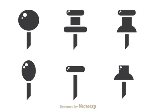 Push Pin Icons vector