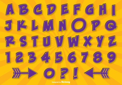 Comic Style Alphabet Set vector