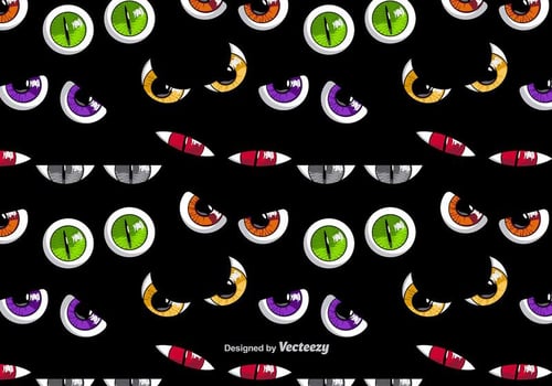 Scary colorful eyes vector