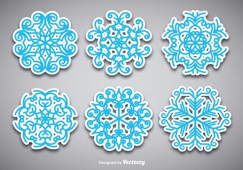 Snowflake stickers vector