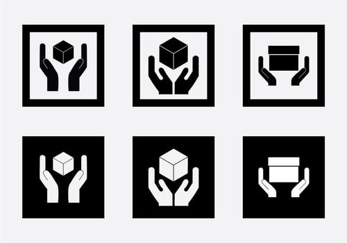 Free Handle With Care Sticker Vector Icon