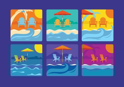 Adirondack Chair Beach Vectors