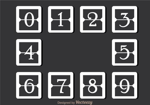 White Simple Number Counter vector