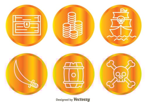 Treasure Hunter Coin Icons vector