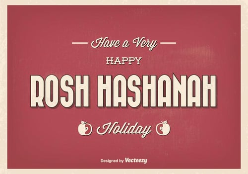Vintage Typographic Rosh Hashanah Greeting Illustration vector