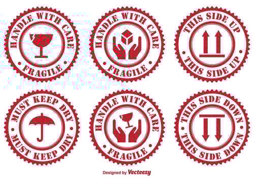 Handle With Care Badges vector