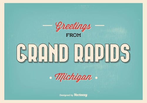 Grand Rapids Michigan Retro Greeting Illustration vector
