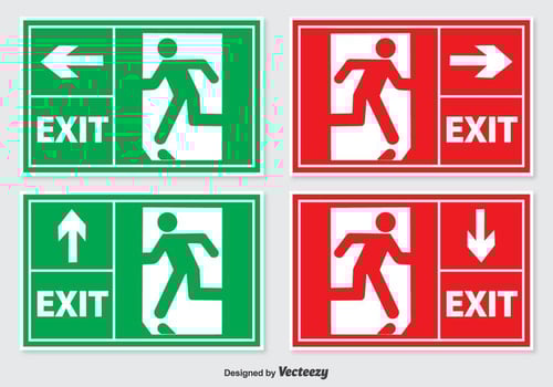 Emergency Exit Sign Set vector