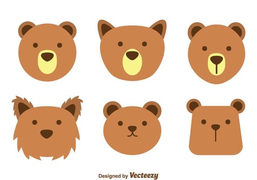 Brown Bear Face Vectors