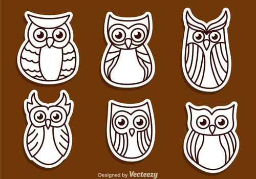 Owl Outline Vectors