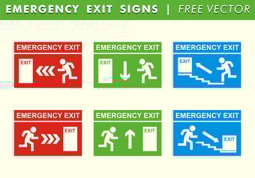 Emergency Exit Signs Free Vector