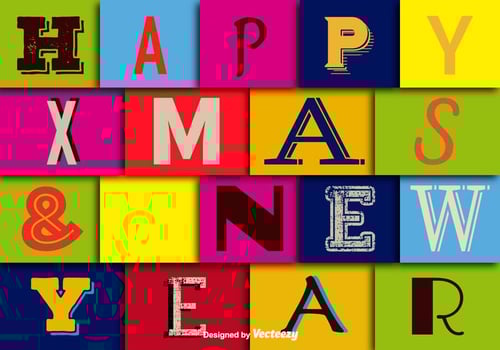 Happy christmas and happy new year wallpaper vector