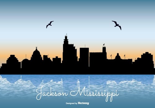 Jackson Mississippi Skyline Illustration vector